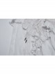 White Chiffon Asymmetric Lace Mesh Splicing Cross Strap Design Gothic Style Daily Versatile Skirt