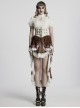 White Retro V Shaped Cool Metal Rivet Buckle Decoration Punk Style Tight Corset