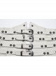 White Retro V Shaped Cool Metal Rivet Buckle Decoration Punk Style Tight Corset