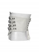 White Retro V Shaped Cool Metal Rivet Buckle Decoration Punk Style Tight Corset