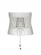 White Retro V Shaped Cool Metal Rivet Buckle Decoration Punk Style Tight Corset
