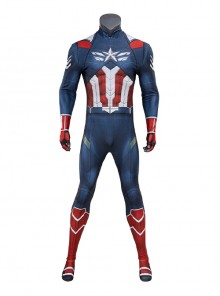 Captain America New World Order Captain America Bodysuit Printing Version Halloween Cosplay Costume Set Without Shoes