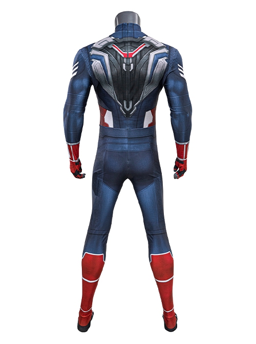 Captain America New World Order Captain America Bodysuit Printing Version Halloween Cosplay Costume Set Without Shoes