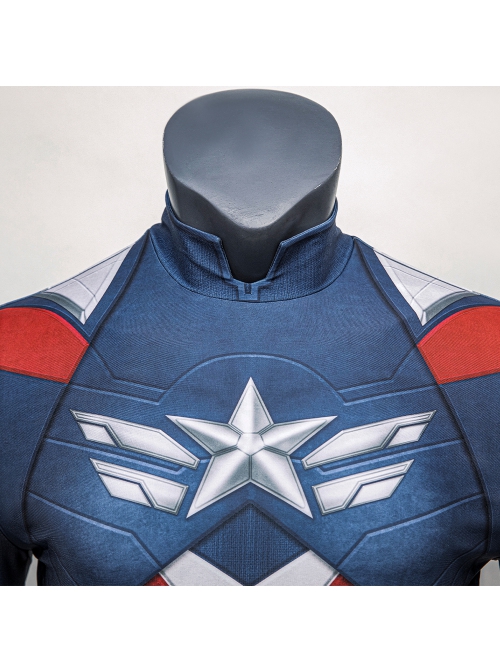 Captain America New World Order Captain America Bodysuit Printing Version Halloween Cosplay Costume Set Without Shoes