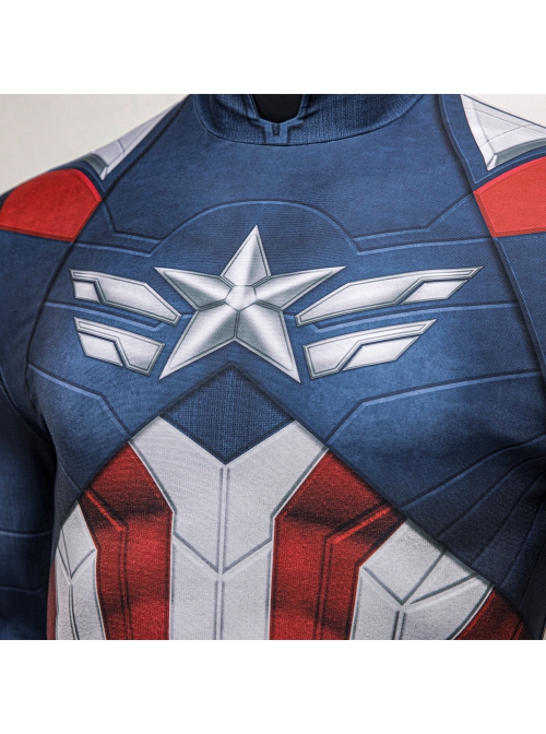 Captain America New World Order Captain America Bodysuit Printing Version Halloween Cosplay Costume Set Without Shoes