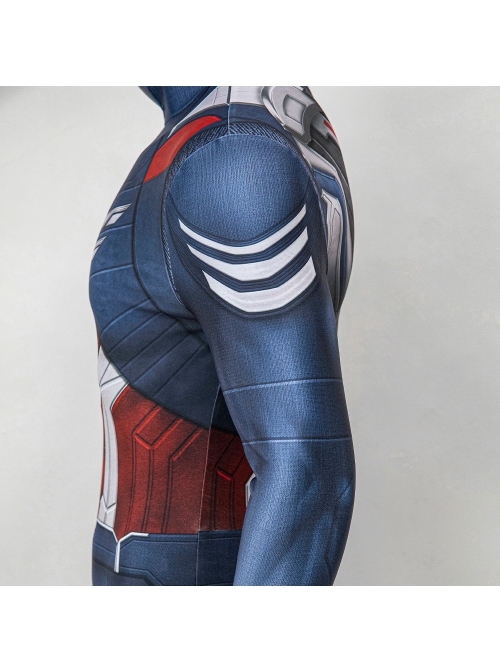 Captain America New World Order Captain America Bodysuit Printing Version Halloween Cosplay Costume Set Without Shoes