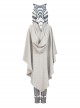 Star Wars Ahsoka Tano White Battle Suit Halloween Cosplay Costume Gray Cloak