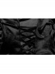 Retro Elegant Black Velvet Unique Bat Collar Exquisite Ruffle Hem Gothic Style Long Sleeves Slim Shirt