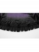 Elegant Purple Soft Luxury Velvet Exquisite Lace Hem Ruffle Sexy Gothic Style Suspender Dress