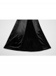 Unique Elegant Black Velvet Gradient Print Patchwork Design Sexy Waist Straps Pleated Gothic Flared Pants