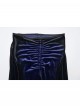 Elegant Blue Gradient Stitching Sexy Waist Straps Pleated Design Gothic Slim Flared Pants