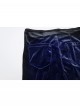 Elegant Blue Gradient Stitching Sexy Waist Straps Pleated Design Gothic Slim Flared Pants