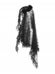 Retro Gorgeous Black Lace Mesh Spliced Elegant Beaded Decoration Gothic Style Exquisite Veil