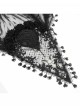 Retro Gorgeous Black Lace Mesh Spliced Elegant Beaded Decoration Gothic Style Exquisite Veil
