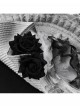 Vintage Elegant Gray Lace Ruffle Beaded Decoration Exquisite Three Dimensional Rose Gorgeous Gothic Style Hat