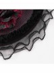 Vintage Gorgeous Red Lace Ruffled Brim Beaded Decoration Three Dimensional Rose Elegant Gothic Style Hat
