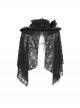Dark Unique Black Skull Lace Exquisite Ruffle Beaded Decoration Three Dimensional Rose Gothic Style Hat