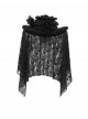 Dark Unique Black Skull Lace Exquisite Ruffle Beaded Decoration Three Dimensional Rose Gothic Style Hat