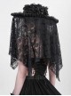 Dark Unique Black Skull Lace Exquisite Ruffle Beaded Decoration Three Dimensional Rose Gothic Style Hat