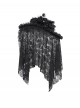 Dark Unique Black Skull Lace Exquisite Ruffle Beaded Decoration Three Dimensional Rose Gothic Style Hat