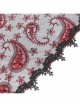 Gorgeous Retro Black Red Mesh Exquisite Gemstone Beads Three Dimensional Rose Metal Bat Gothic Style Veil