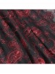 Gorgeous Retro Black Red Mesh Exquisite Gemstone Beads Three Dimensional Rose Metal Bat Gothic Style Veil