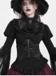 Unique Vintage Black Bat Wing Hem Exquisite Jacquard Dark Lace Decoration Gothic Style Corset