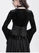 Unique Vintage Black Bat Wing Hem Exquisite Jacquard Dark Lace Decoration Gothic Style Corset