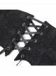 Unique Vintage Black Bat Wing Hem Exquisite Jacquard Dark Lace Decoration Gothic Style Corset