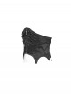 Unique Vintage Black Bat Wing Hem Exquisite Jacquard Dark Lace Decoration Gothic Style Corset