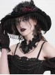 Vintage Elegant Black Embroidery Gorgeous Beads Stone Embellished Gothic Style Necklace