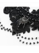 Vintage Elegant Black Embroidery Gorgeous Beads Stone Embellished Gothic Style Necklace
