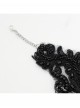 Vintage Elegant Black Embroidery Gorgeous Beads Stone Embellished Gothic Style Necklace