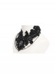 Vintage Elegant Black Embroidery Gorgeous Beads Stone Embellished Gothic Style Necklace