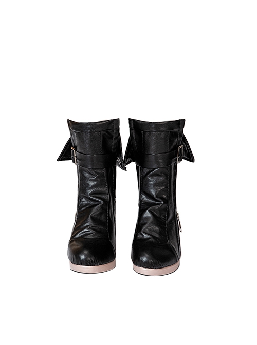 Game Zenless Zone Zero Hoshimi Miyabi Halloween Cosplay Accessories High Heel Black Leather Shoes