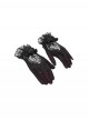Retro Elegant Black Lace Hollow Three Dimensional Rose Decoration Gorgeous Gothic Style Gloves