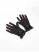 Retro Elegant Black Lace Hollow Three Dimensional Rose Decoration Gorgeous Gothic Style Gloves