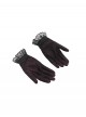 Retro Elegant Black Lace Hollow Three Dimensional Rose Decoration Gorgeous Gothic Style Gloves
