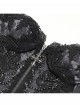 Vintage Gorgeous Black Embroidered Lace Exquisite Beaded Decoration Metal Rivet Cross Zipper Birdcage Gothic Corset
