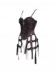 Vintage Gorgeous Black Red Embroidered Lace Exquisite Beaded Decoration Unique Cross Zipper Birdcage Gothic Corset