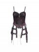 Vintage Gorgeous Black Red Embroidered Lace Exquisite Beaded Decoration Unique Cross Zipper Birdcage Gothic Corset