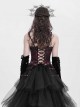Vintage Gorgeous Black Red Embroidered Lace Exquisite Beaded Decoration Unique Cross Zipper Birdcage Gothic Corset