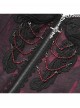 Vintage Gorgeous Black Red Embroidered Lace Exquisite Beaded Decoration Unique Cross Zipper Birdcage Gothic Corset