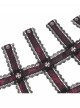 Vintage Gorgeous Black Red Embroidered Lace Exquisite Beaded Decoration Unique Cross Zipper Birdcage Gothic Corset