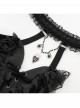 Elegant Black Rose Ribbon Decoration Gorgeous Patchwork Mesh Hem Sexy Gothic Style Halter Neck Corset