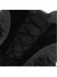 Elegant Black Rose Ribbon Decoration Gorgeous Patchwork Mesh Hem Sexy Gothic Style Halter Neck Corset