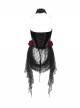 Gorgeous Black Red Roses Exquisite Beaded Decoration Hem Splicing Mesh Sexy Gothic Style Halter Neck Corset