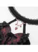 Gorgeous Black Red Roses Exquisite Beaded Decoration Hem Splicing Mesh Sexy Gothic Style Halter Neck Corset