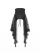 Retro Gorgeous Black Embroidered Lace Cool Metal Bat Splicing Mesh Hem Gothic Style Corset