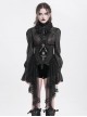 Retro Gorgeous Black Embroidered Lace Cool Metal Bat Splicing Mesh Hem Gothic Style Corset